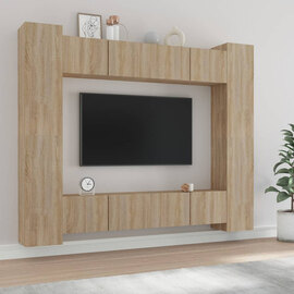 Alytzia Wooden Living Room Furniture Set In Sonoma Oak