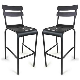 Amarillo Anthracite Aluminium Bar Chairs in Pair