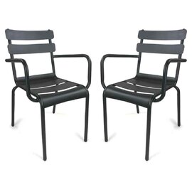 Amarillo Garden Anthracite Aluminium Armchair in Pair