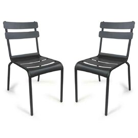 Amarillo Garden Anthracite Aluminium Side Chair in Pair
