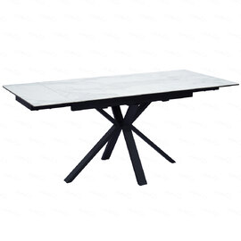 Amarillo Large Ceramic Glass Extending Dining Table In White