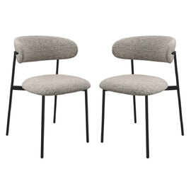 Amarillo Light Grey Fabric Dining Chairs In Pair