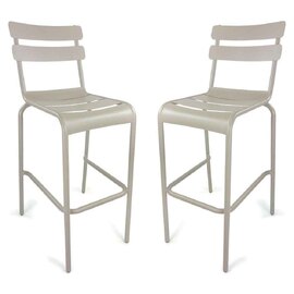 Amarillo Taupe Aluminium Bar Chairs in Pair