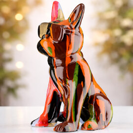 Ameli Synthetic Resin Set Of 2 Bulldog Sculpture In Multicolour