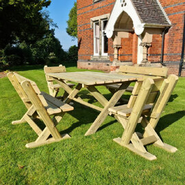 Amersham Wooden Garden 6 Seater Dining Set In Natural