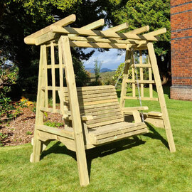 Amersham Wooden Garden Swing Seat In Natural