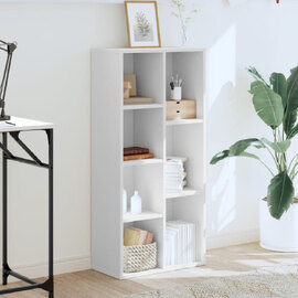 Ames Wooden Bookcase With 7 Compartment In White