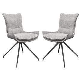 Amherst Light Grey Fabric Dining Chairs In Pair