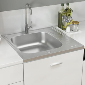 Annapolis Stainless Steel 1.0 Bowl Kitchen Sink With Waste Kit 600mm L x 600mm W - Silver