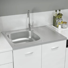 Annapolis Stainless Steel 1.0 Bowl Kitchen Sink With Waste Kit 800mm L x 600mm W - Silver