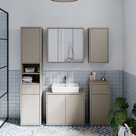 Ansley Wooden Bathroom Furniture Set in Taupe