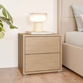 Ansley Wooden Bedside Cabinet with 2 Drawers in Elegancia Oak