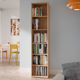 Ansley Wooden Bookcase with 5 Shelves in Elegancia Oak
