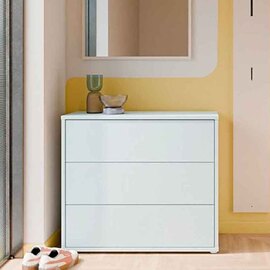 Ansley Wooden Chest of 3 Drawers in Light Grey