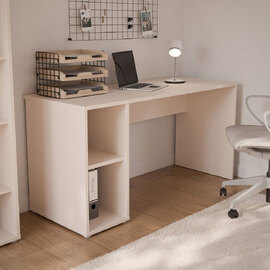 Ansley Wooden Computer Desk in Sand