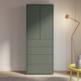 Ansley Wooden Display Cabinet with 2 Doors 4 Drawers in Sage Green