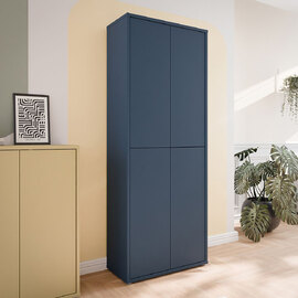 Ansley Wooden Display Cabinet with 4 Doors in Night Blue