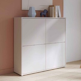 Ansley Wooden Large Storage Cabinet with 4 Doors in Sand