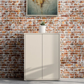Ansley Wooden Shoe Storage Cabinet with 2 Doors in Sand