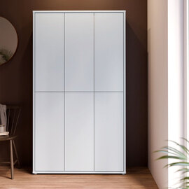 Ansley Wooden Shoe Storage Cabinet with 6 Doors in Light Grey