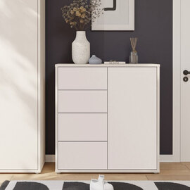 Ansley Wooden Sideboard with 1 Door 4 Drawers in Sand