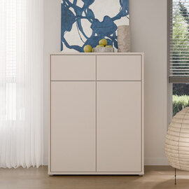 Ansley Wooden Sideboard with 2 Doors 2 Drawers in Sand