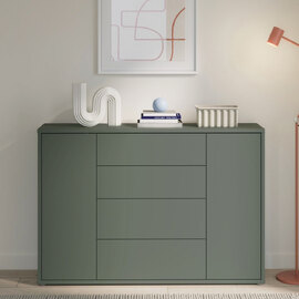 Ansley Wooden Sideboard with 2 Doors 4 Drawers in Sage Green