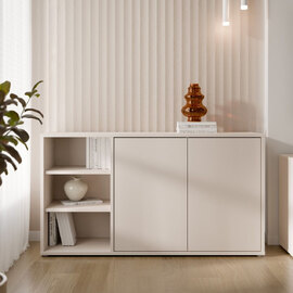 Ansley Wooden Sideboard with 2 Doors in Sand