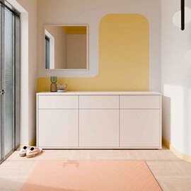 Ansley Wooden Sideboard With 3 Doors 3 Drawers in Sand