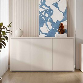 Ansley Wooden Sideboard with 3 Doors in Sand