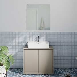 Ansley Wooden Under Sink Vanity Unit with 2 Doors in Taupe