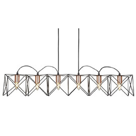 Anthea 6 Light Pendant Light In Black And Copper