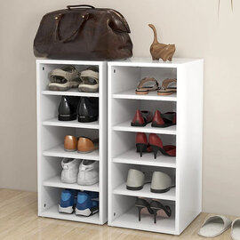 Antioch Set Of 2 Wooden Shoe Storage Rack In White