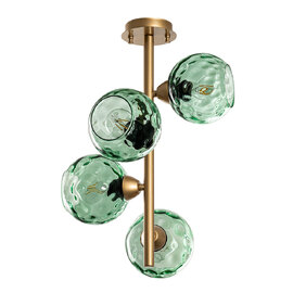 Benek 4 Light Metal Ceiling Pendant Light in Mint and Gold