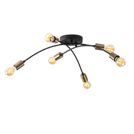 Brelan 6 Light Metal Ceiling Light in Vintage and Black