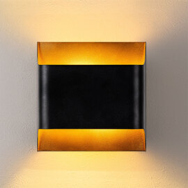 Bera Large Square Metal Wall Light in Black