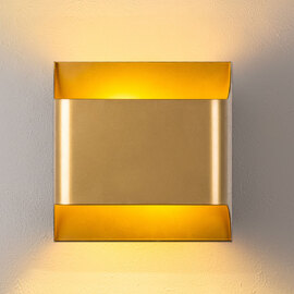 Bera Large Square Metal Wall Light in Gold