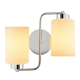 Balcova Metal Bedroom Double Wall Light in Silver