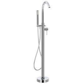 Apex Freestanding Bath Shower Mixer Tap With Shower Kit - Silver