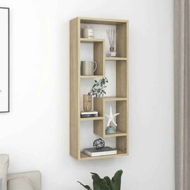 Aponka 36cm Wooden Wall Shelving Unit With 6 Shelves - Sonoma Oak