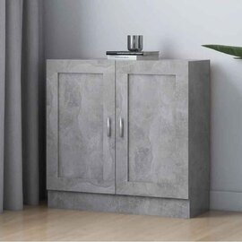 Aponka 80cm Wooden Storage Cabinet With 2 Doors - Concrete Grey