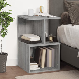 Aponka Wooden Bedside Cabinet With 1 Self - Grey Sonoma