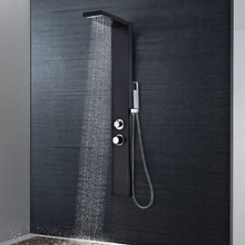 Appleton 4 Modes Shower Panel System With Shower Kit 1300mm Height - Black