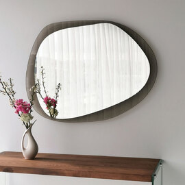 Aqua Drop Asymmetric Mirror in Bronze
