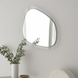 Aqua Soho Asymmetric Wall Mirror with Transparent Tempered Glass