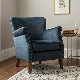 Aquarii Fabric Bedroom Chair in Deep Ocean