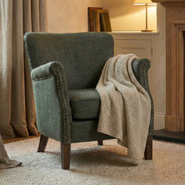 Aquarii Fabric Bedroom Chair in Winter Moss