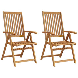 Arana Garden Natural Acacia Wood Folding Armchair in Pair