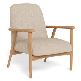 Arbour Fabric Armchair With Wooden Frame - Beige