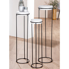 Arcata Metal Set Of 3 Decorative Pillar In White